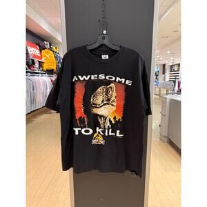 1993 Jurassic Park Awesome to Kill 90s Vintage Dinosaur Movie Promo Tee Shirt